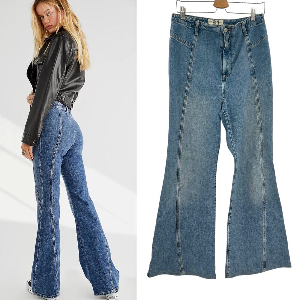 Free People We the Free Florence Flare Jeans High Rise Size 31